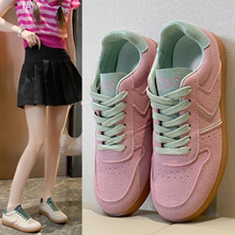 Autumn New High-top Leopard Print Flat-heeled Platform Lace Color Block Casual Women's Shoes - enhanced image 11