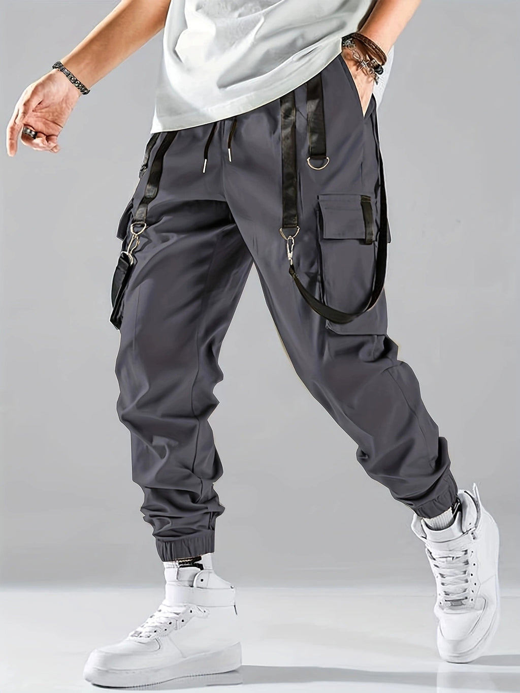 B.1 Ribbon Overalls Drawstring Sports Trousers Pants - enhanced image 11