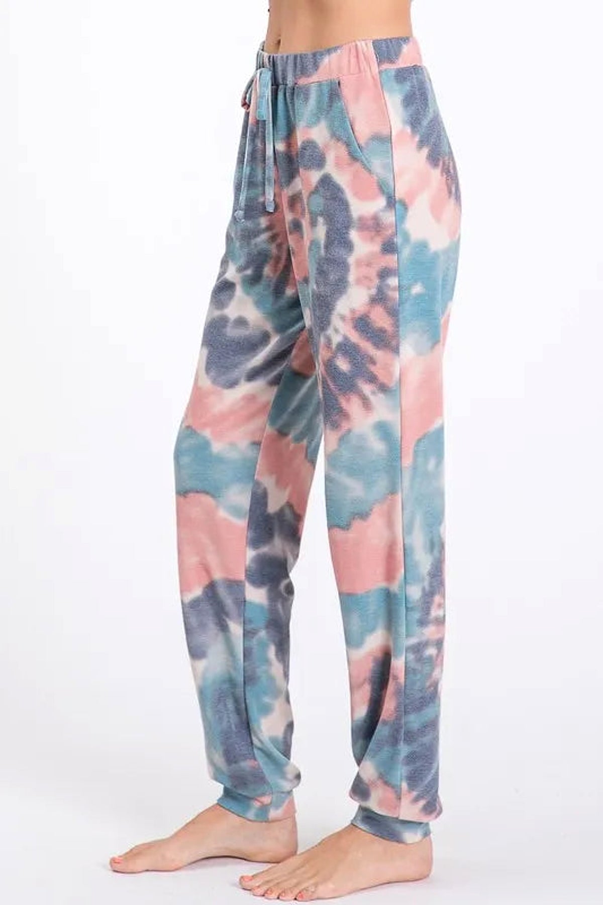 BiBi Tie Dye French Terry Casual Pants - enhanced image 11