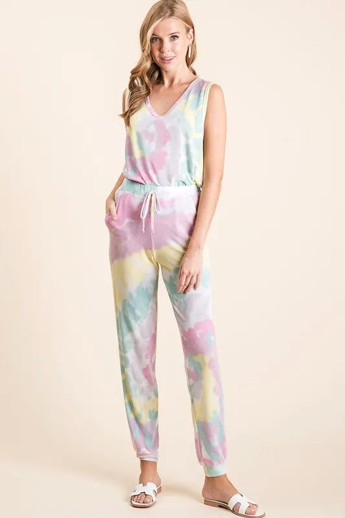 BiBi Tie Dye French Terry Casual Pants - enhanced image 11