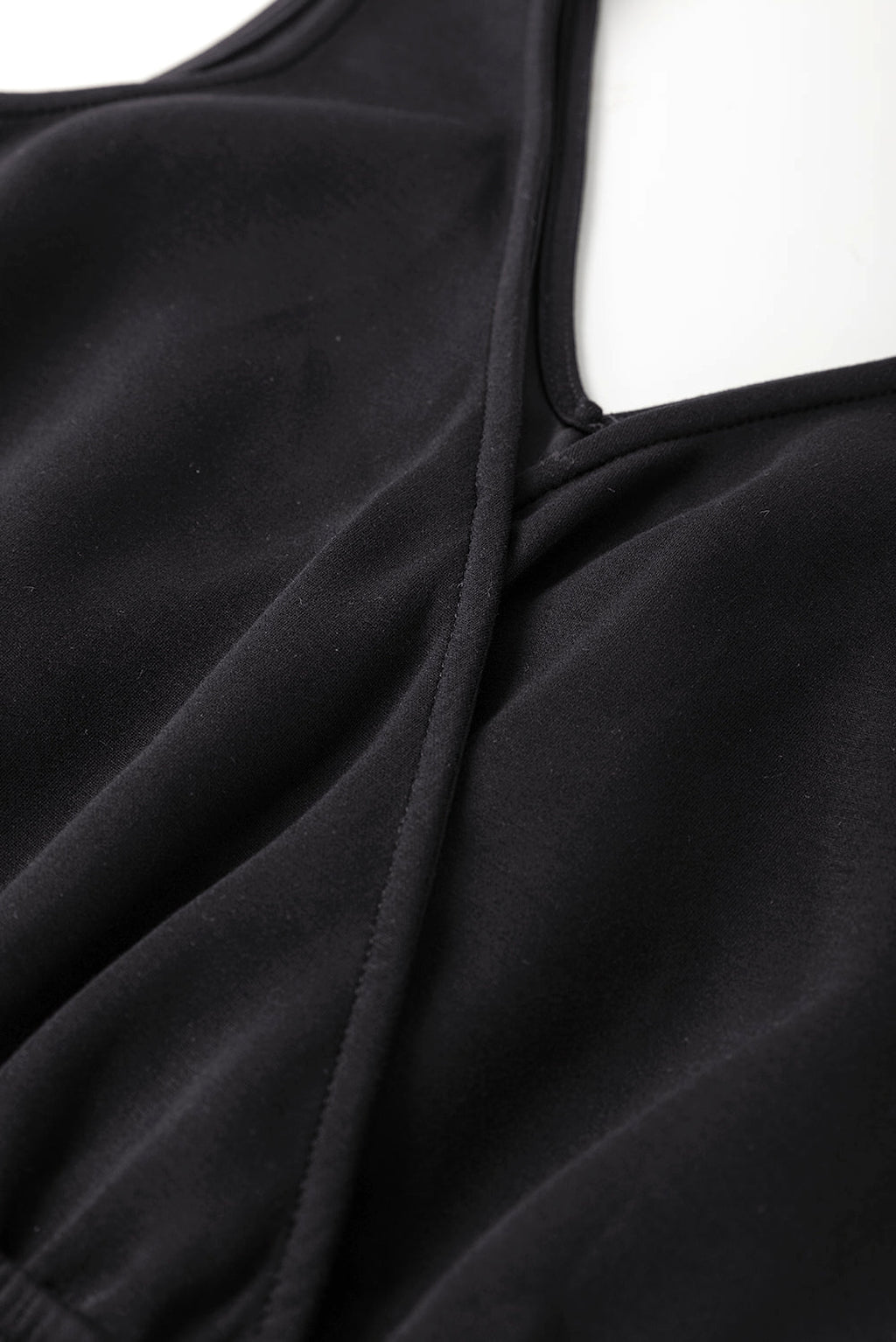 Black Wrap V Neck Sleeveless High Waist Jumpsuit - enhanced image 11