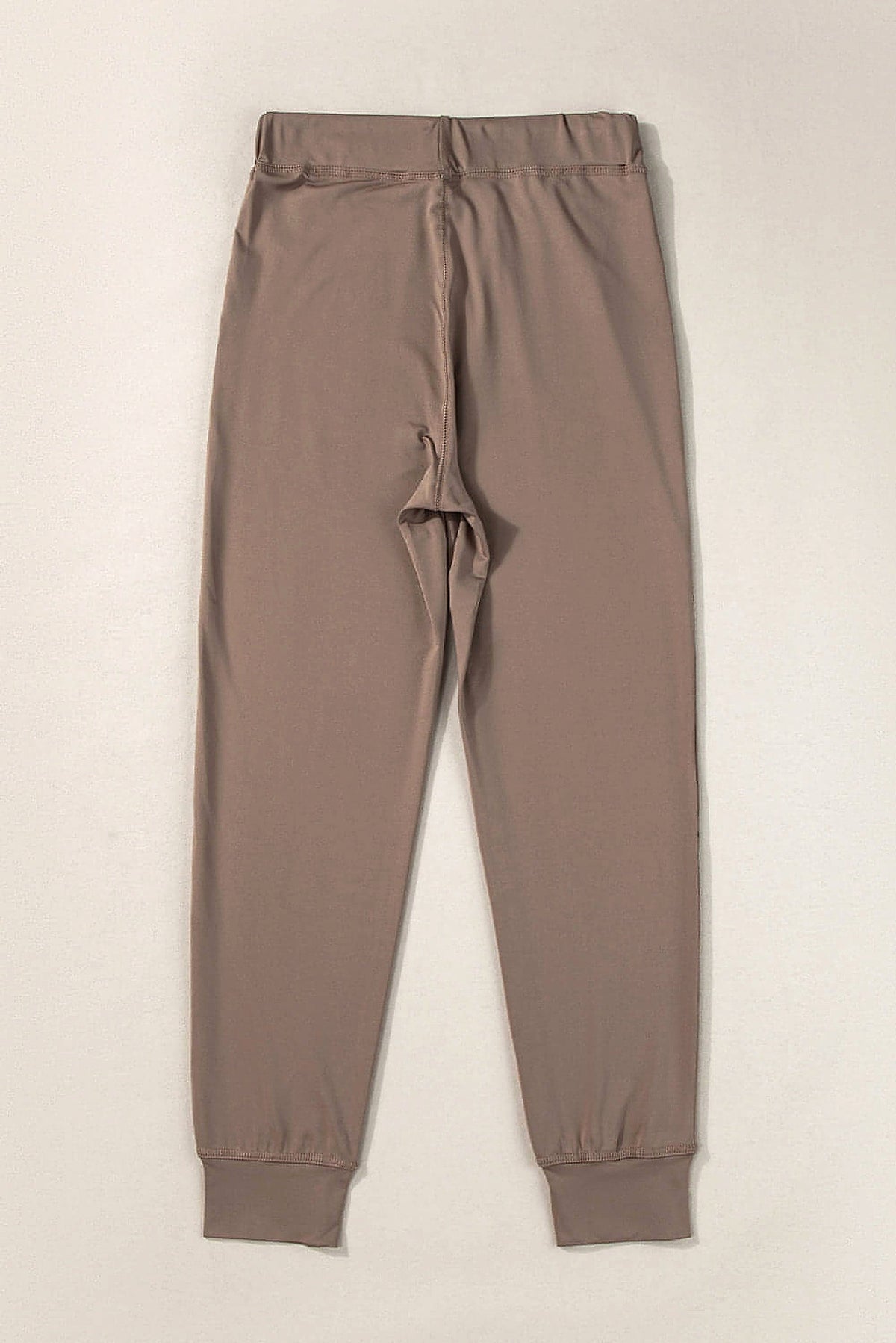Dark Brown Drawstring Waist Pocketed Joggers - enhanced image 11