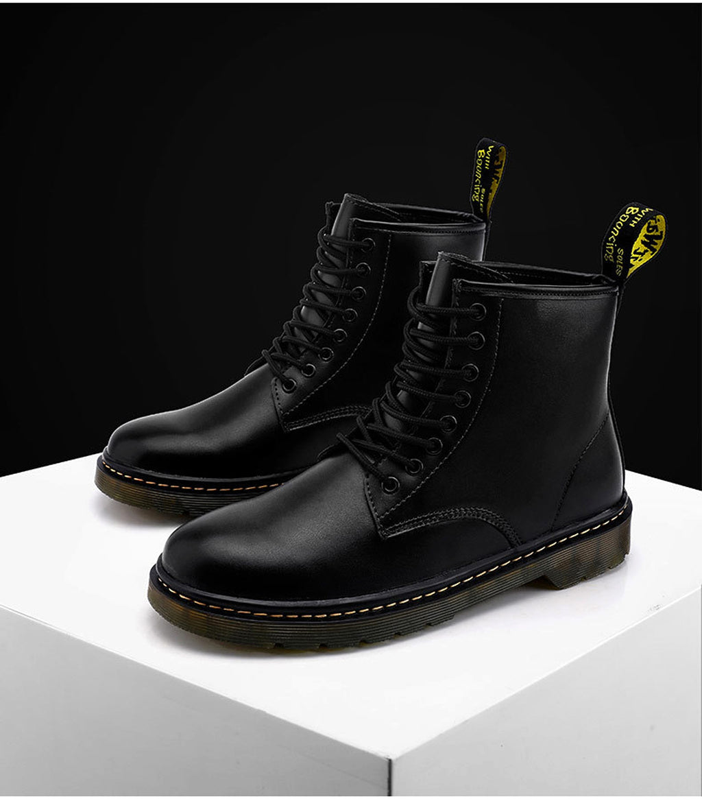 Eight-hole breathable leather boots outdoor fashion short boots - enhanced image 11