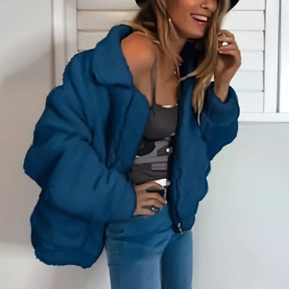 Faux lambswool oversized jacket coat Winter black warm hairly jacket Women autumn outerwear - enhanced image 11