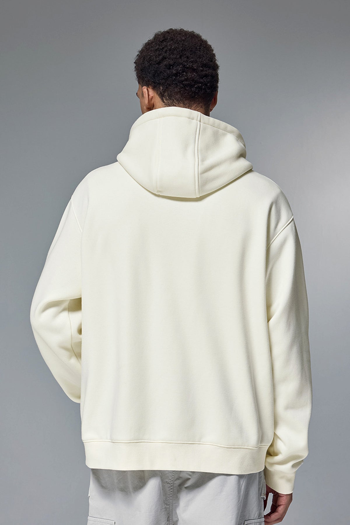 Flame Single-layer Fleece-lined Hooded Jacket Solid Color Double-headed Zipper Jacket - enhanced image 11