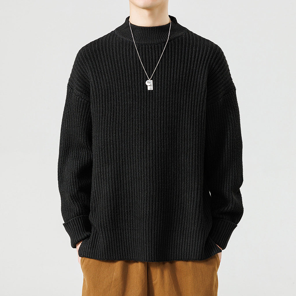 Half High Necked Sweater For Men's Casual Knitwear Outerwear - enhanced image 11