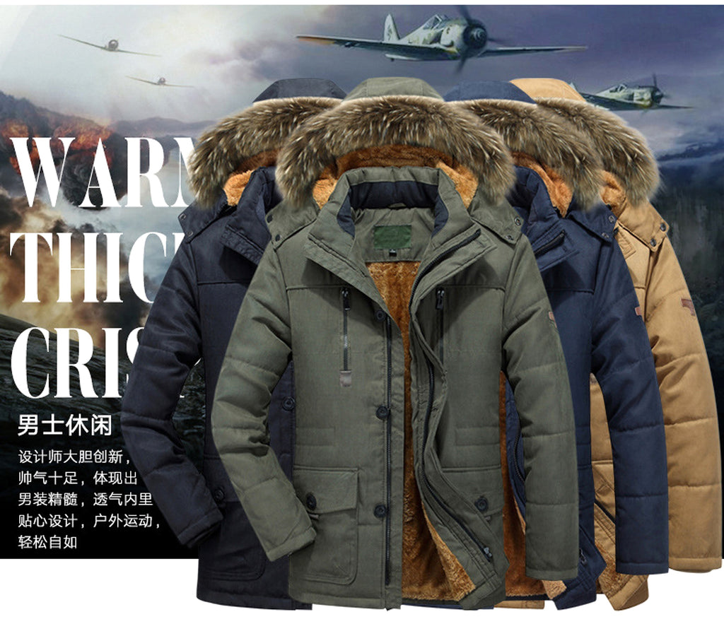 Jacket Fleece-lined Thickened Military Coat For Men - enhanced image 11