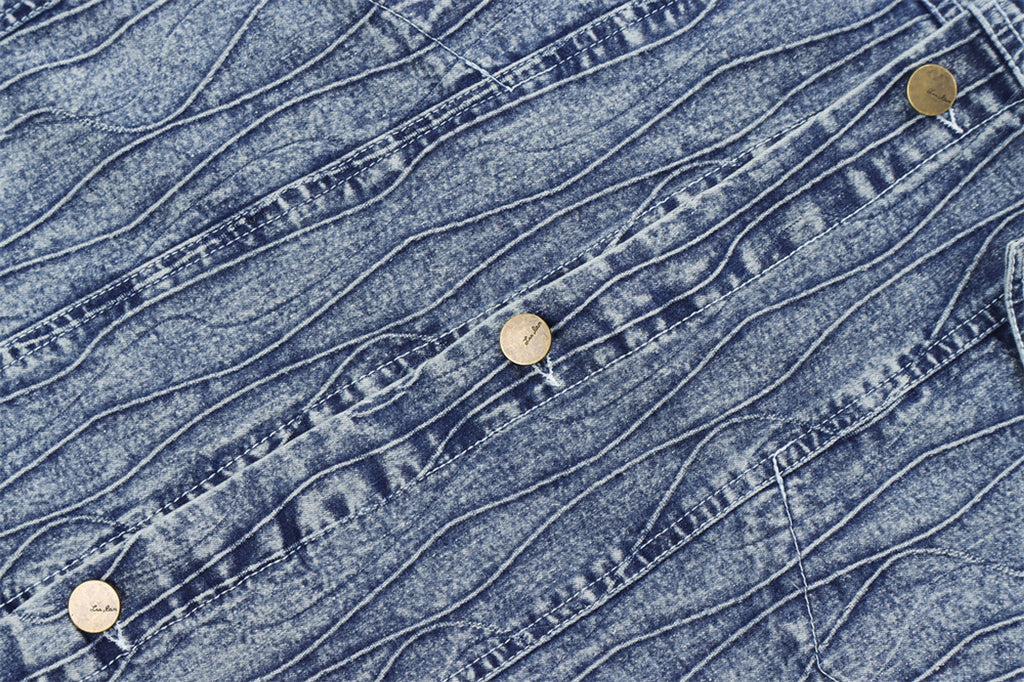 Jacquard Stone Washed Denim Jacket For Men And Women - enhanced image 11