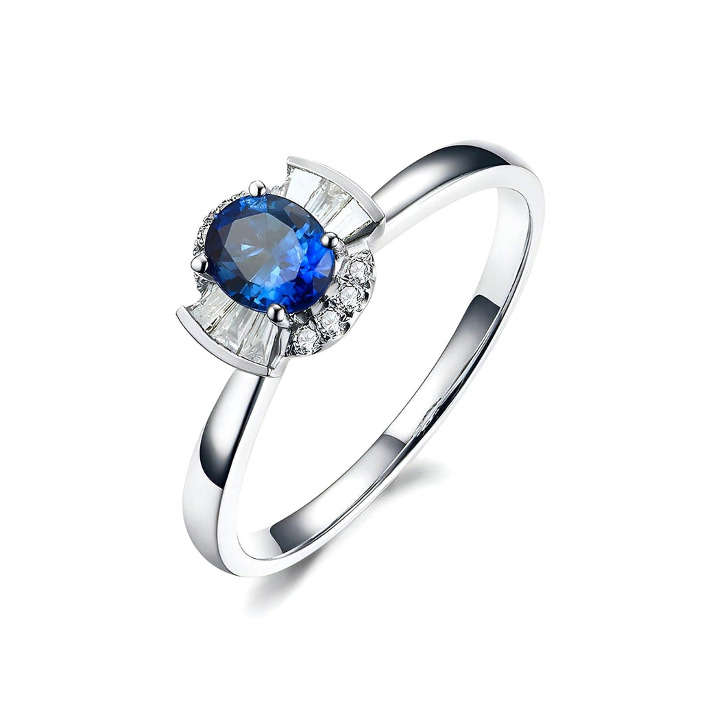 Sapphire & Diamond Inlaid 18K Gold Women's Ring - enhanced image 11