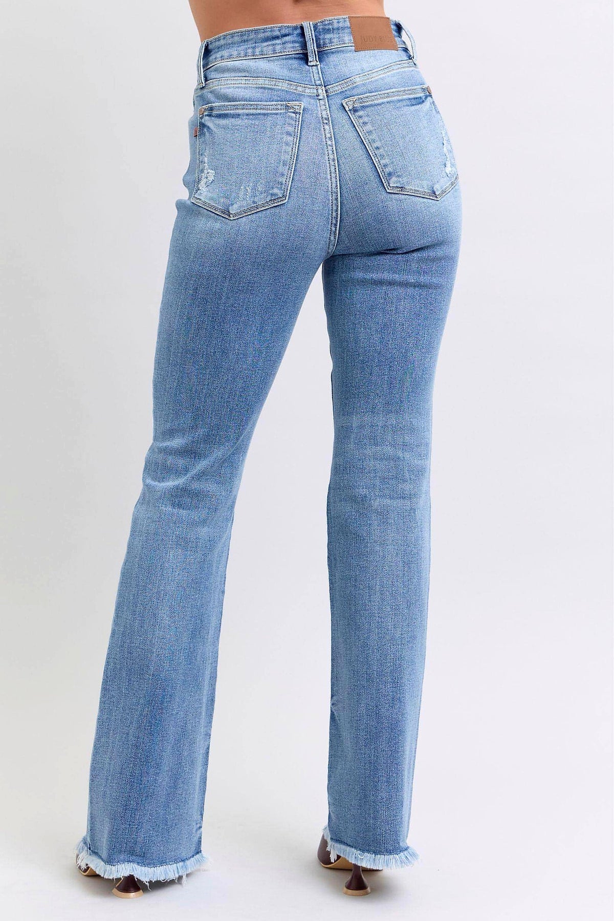 Judy Blue Full Size Raw Hem High Rise Bootcut Jeans - enhanced image 11