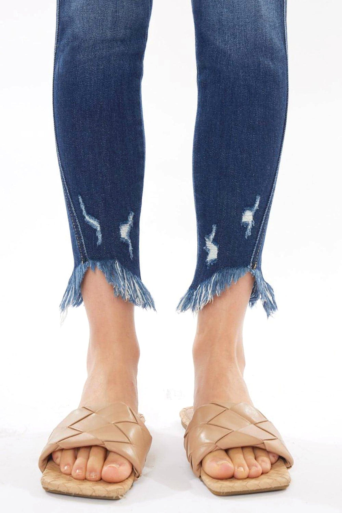 Kancan Raw Hem High Waist Cropped Jeans - enhanced image 11