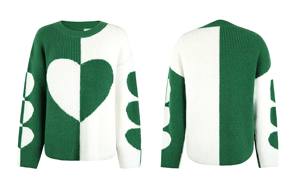 Long Sleeve Love Pattern Sweater Women - enhanced image 11