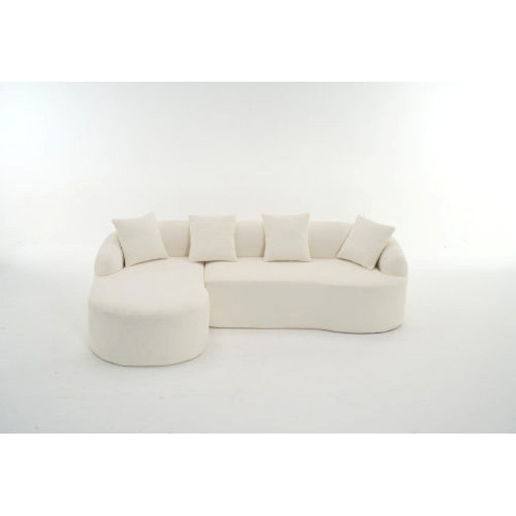 LuxeForm™ – Grey Compression Sofa with Chaise Lounge & 4 Pillows (US Warehouse) - enhanced image 11