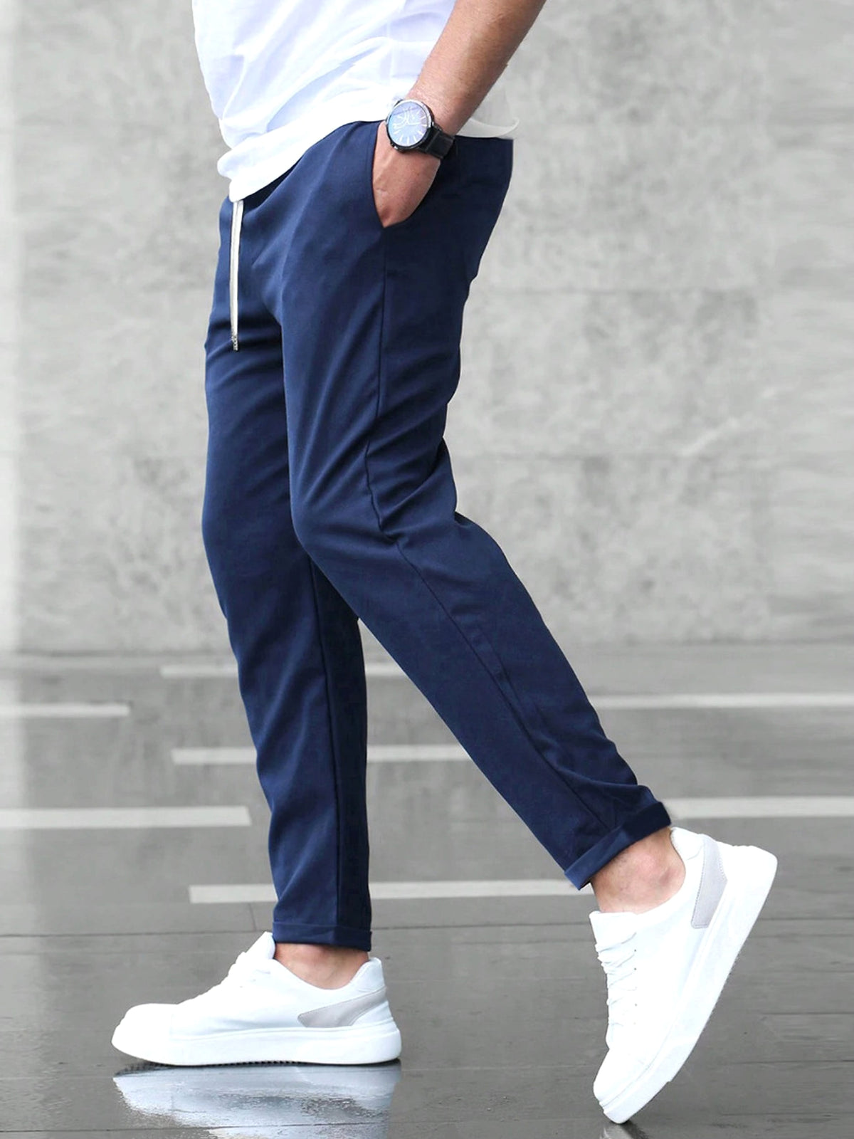 Men’s Slim Fit Casual Pants With Drawstring & Pockets - enhanced image 11