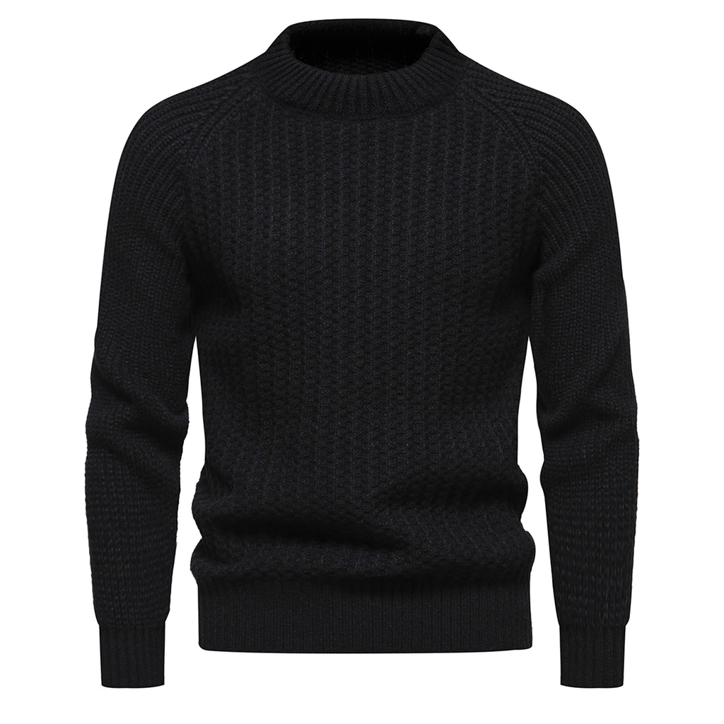 Men's Casual Loose Solid Color Round Neck Sweater - enhanced image 11