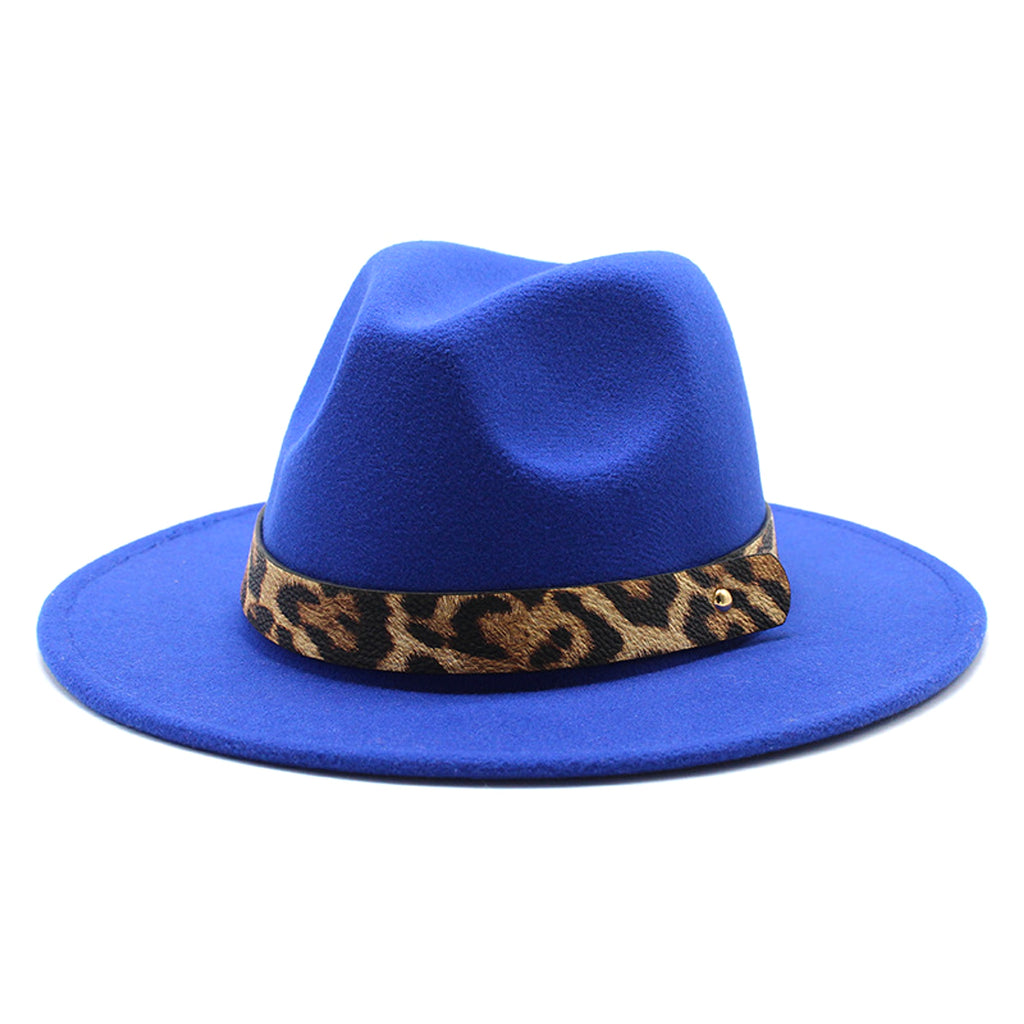 Men's Fashion Leopard Print Woolen Big Brim Top Hat - enhanced image 11