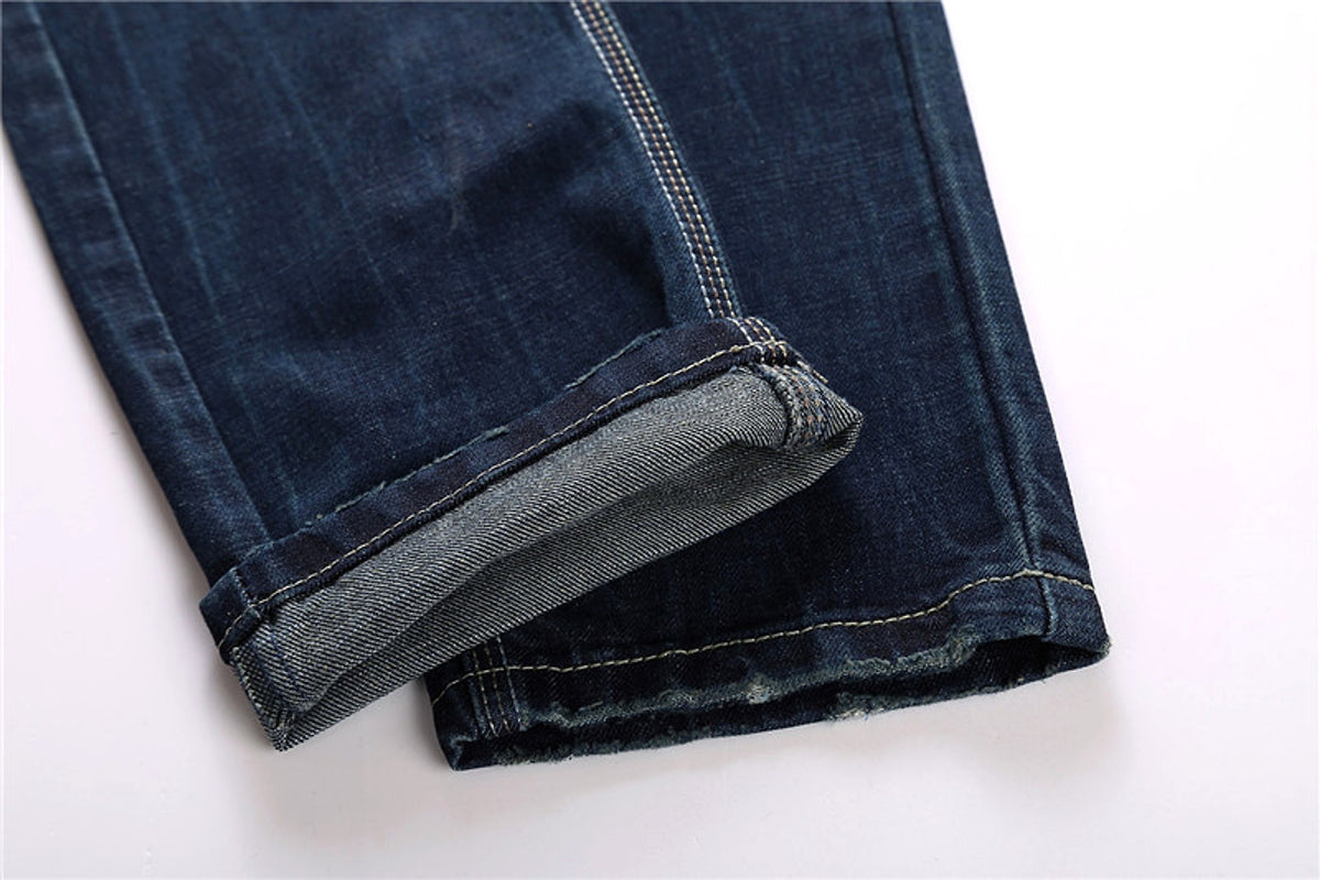 Men's Jeans Wear Hole Straight Tube - enhanced image 11