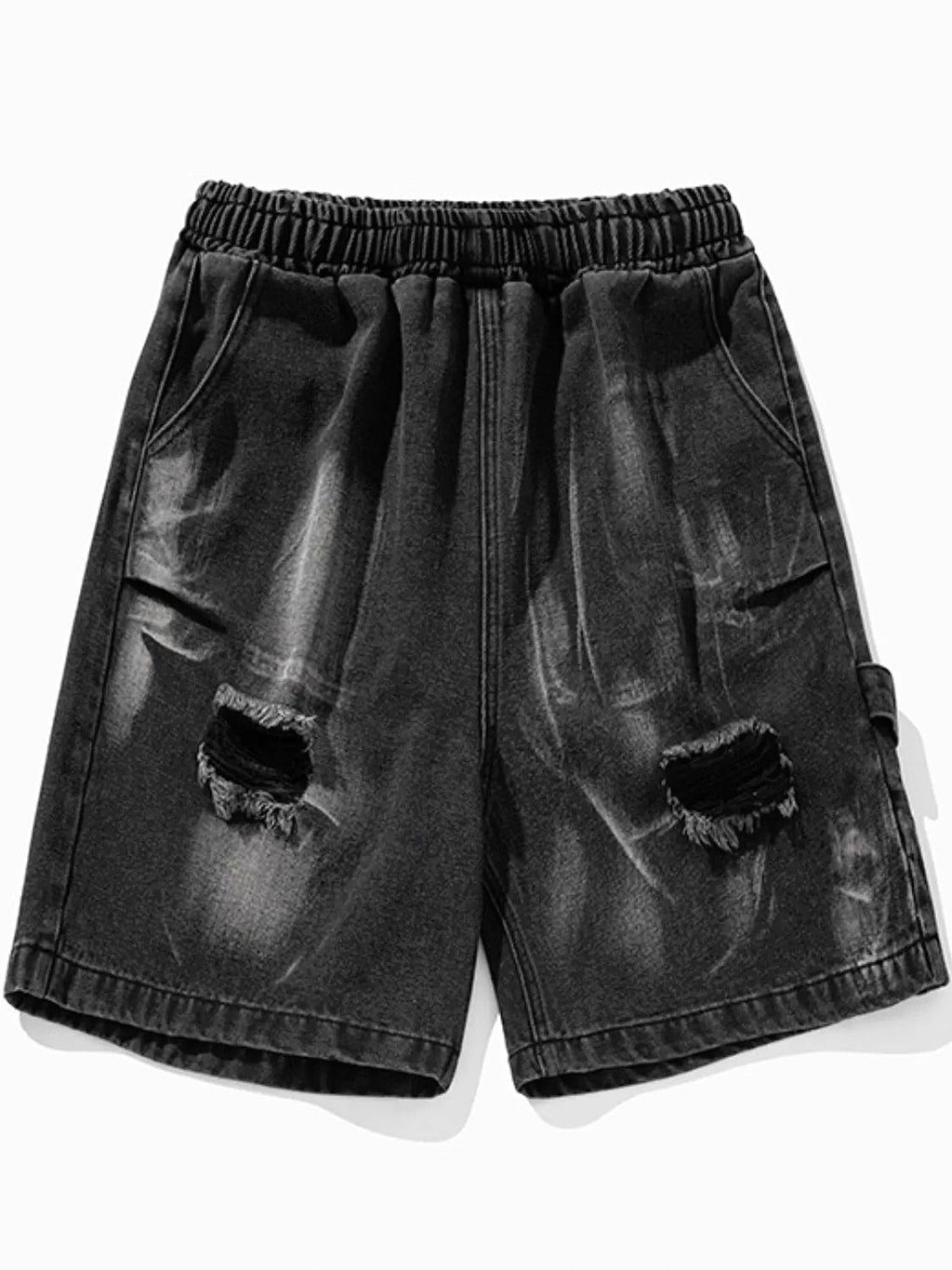 Men's Plus Size Distressed Cargo Denim Shorts - enhanced image 11