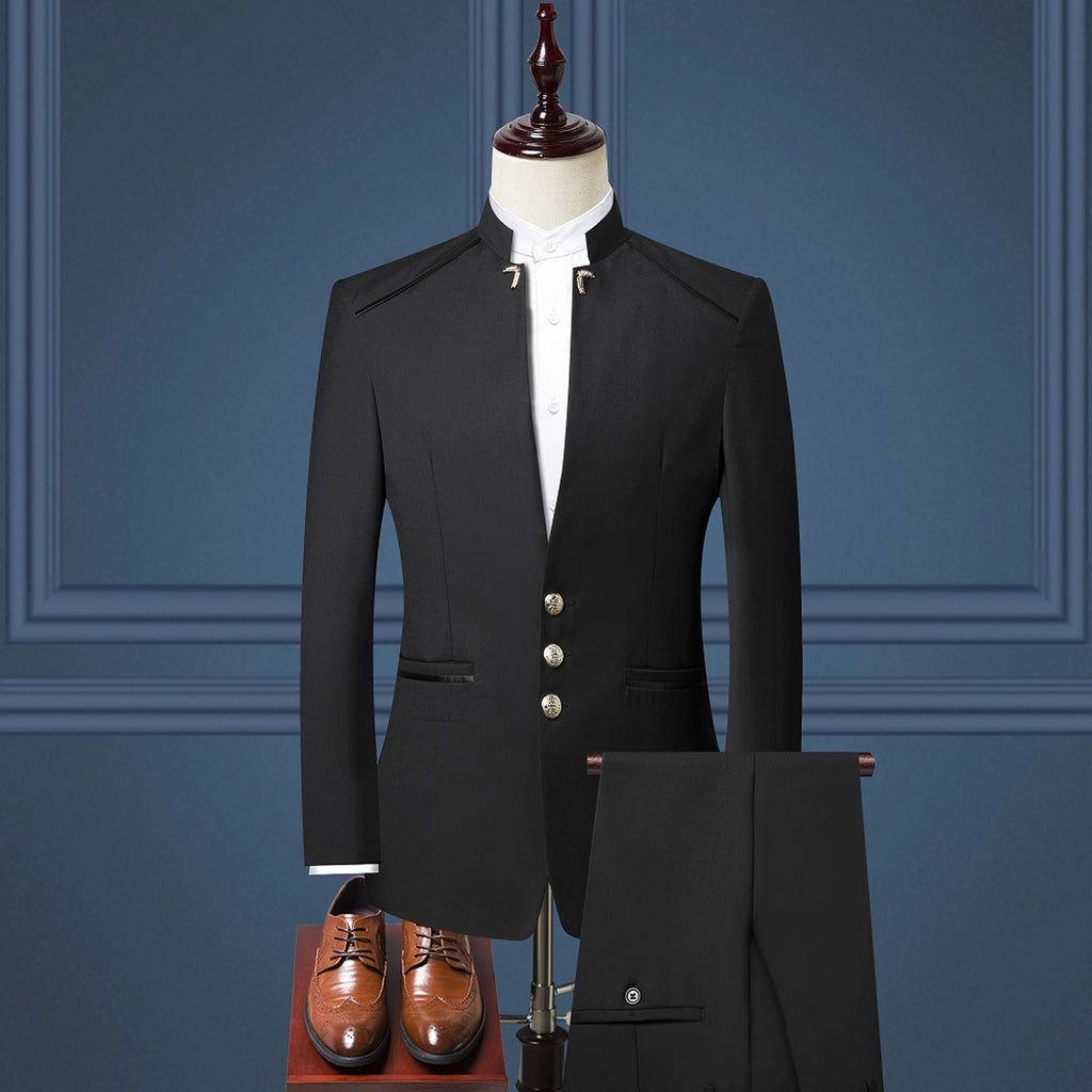 RegentForm™ – 3-Piece British Stand Collar Suit - enhanced image 11