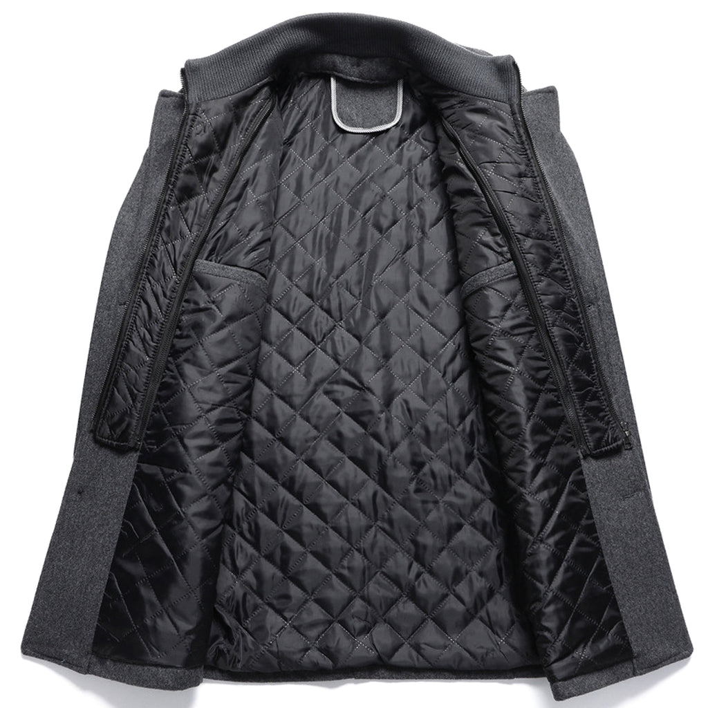Men's Wool Woolen Thickened Overcoat Jacket - enhanced image 11