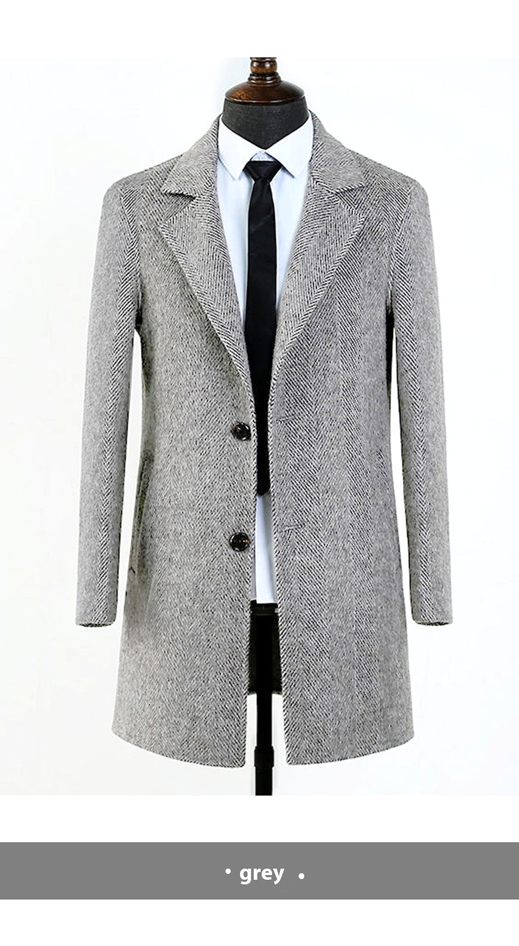 MetroElite™ Men's Wool Coat – Premium Herringbone Winter Edition - enhanced image 11