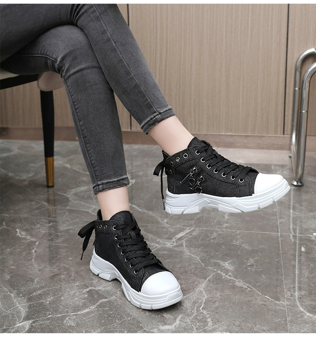 CanvasStep™ – Platform High-Top Sneakers with Zipper Details - enhanced image 11