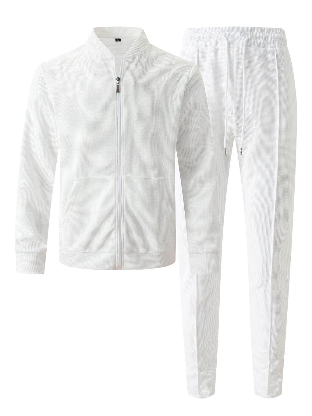 New Waffle Baseball Uniform Pocket Zipper Jacket Coat Set - enhanced image 11