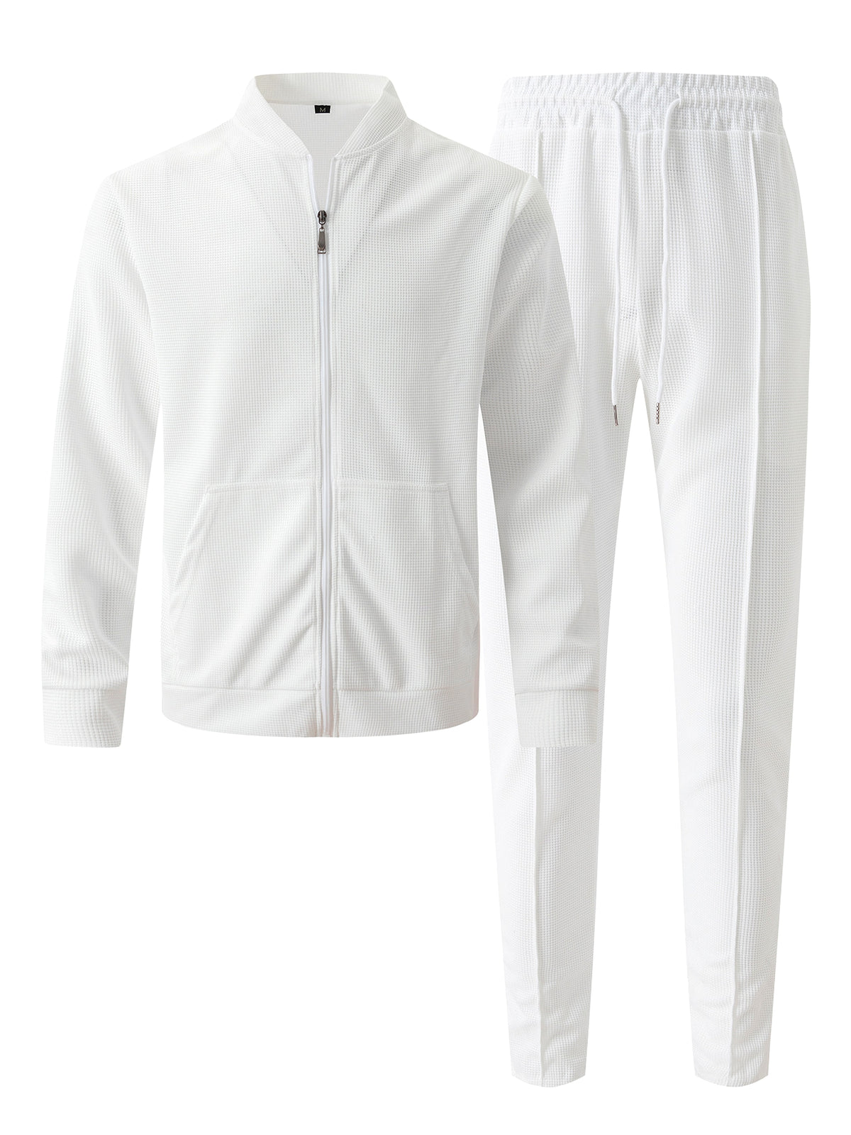 New Waffle Baseball Uniform Pocket Zipper Jacket Coat Set - enhanced image 11