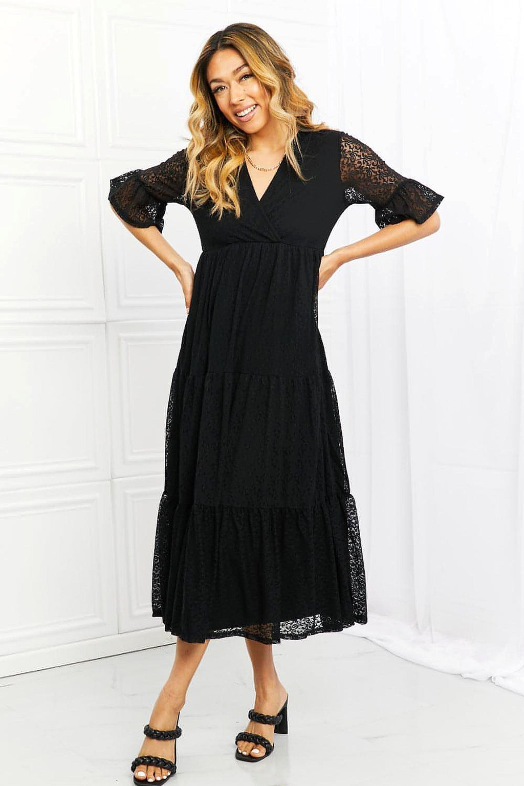 P & Rose Lovely Lace Full Size Tiered Dress - enhanced image 11