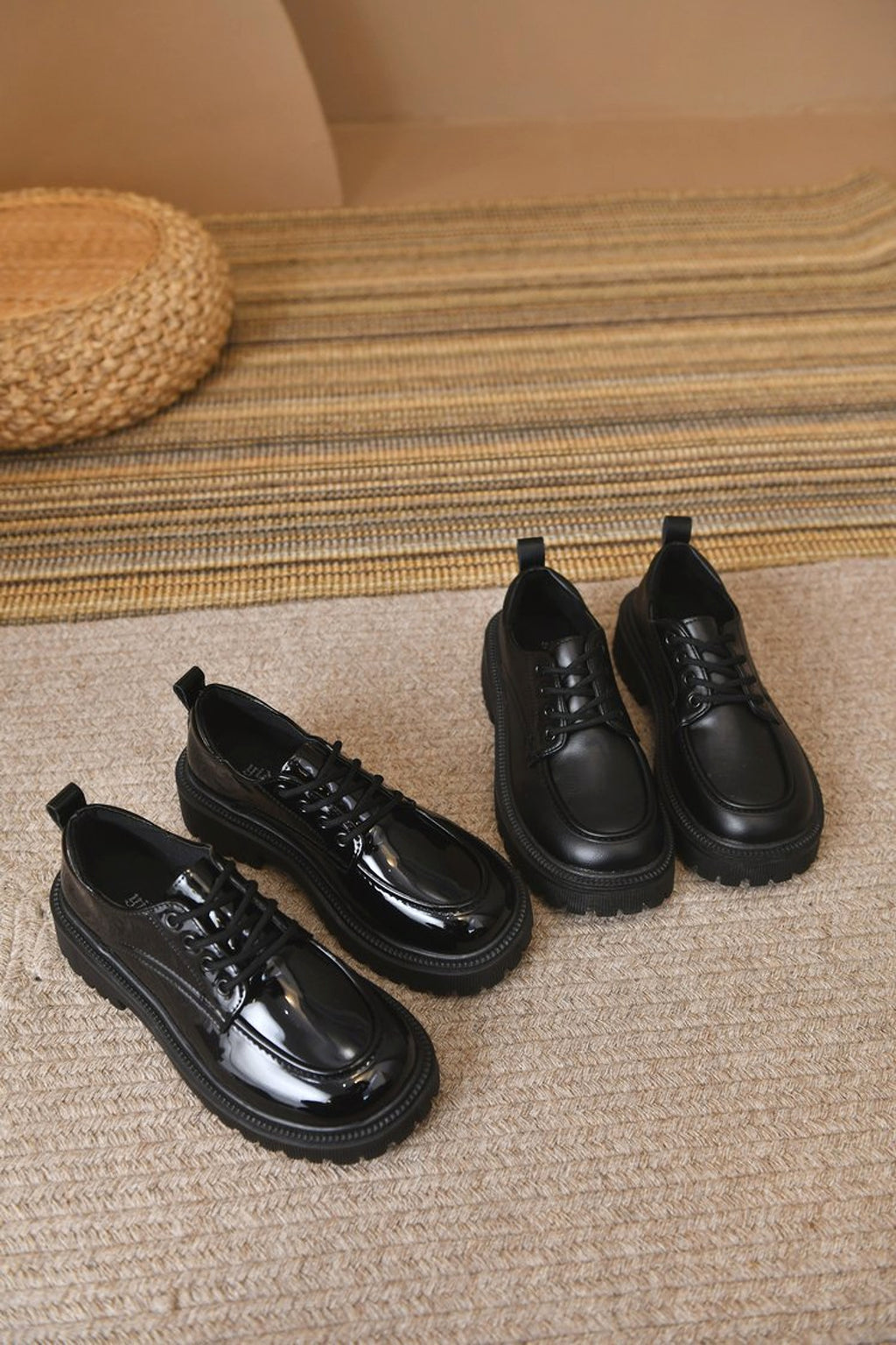 Platform Leather Shoes Women's British Style Slimming - enhanced image 11