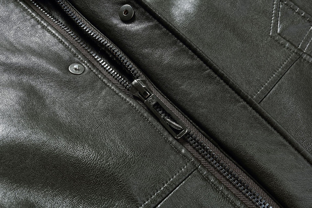 Real Leather Men's Winter Jacket – Thickened & Fleece-Lined Elegance - enhanced image 11
