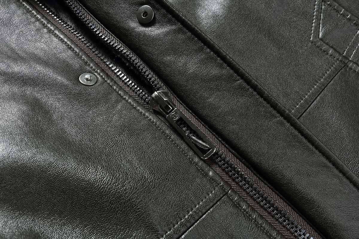 Real Leather Men's Winter Jacket – Thickened & Fleece-Lined Elegance - enhanced image 11