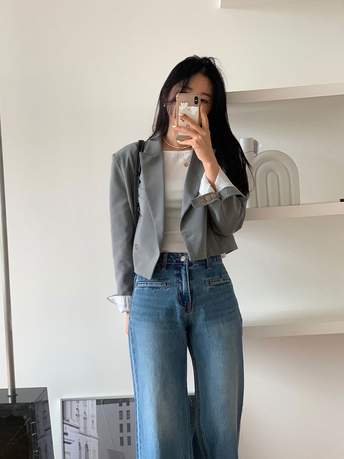 Retro High Waist Slimming Jeans Women - enhanced image 11