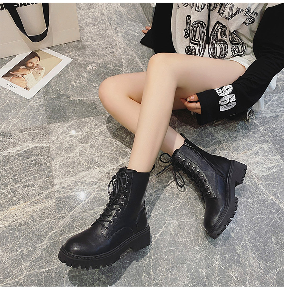 Rhinestone Martin Boots – Sparkle Bold. Walk Tall. - enhanced image 11