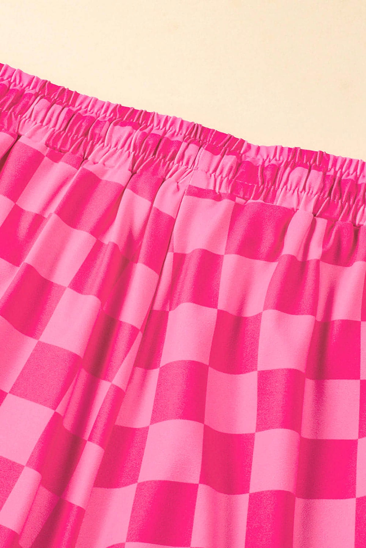 Rose Checkered Drawstring Elastic Waist Casual Shorts - enhanced image 11