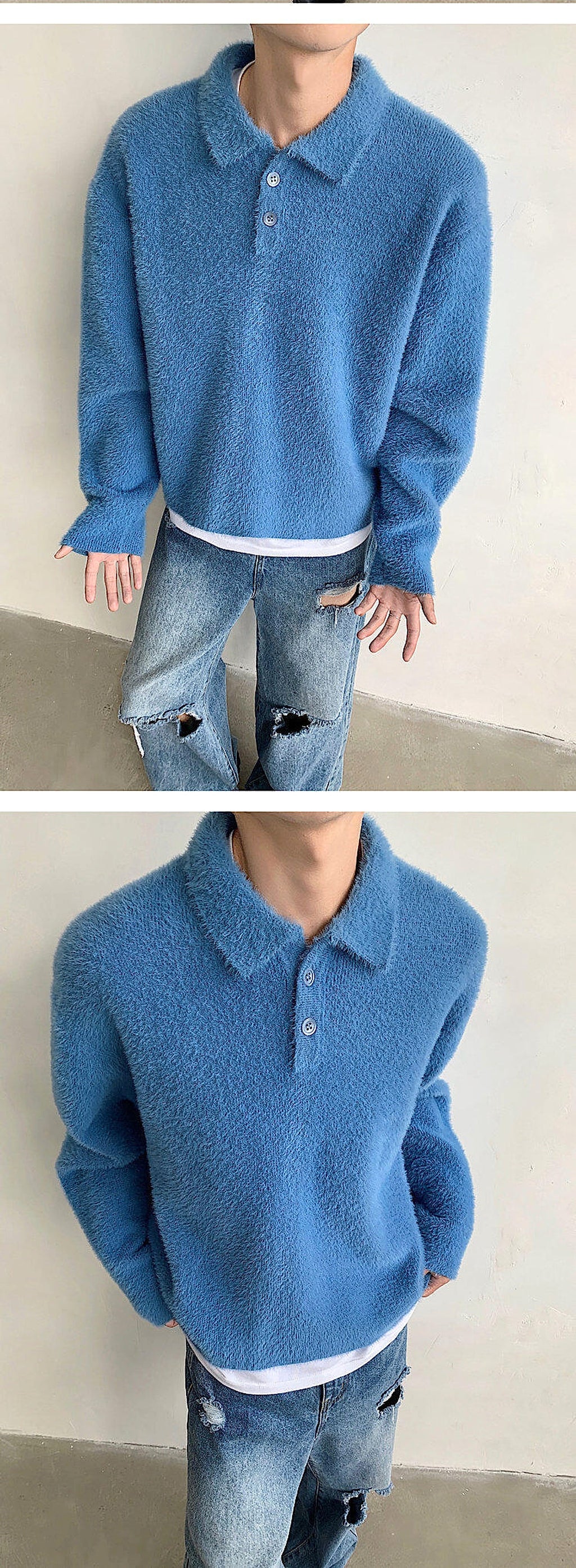 Skin-friendly Mohair Pullover Sweater - enhanced image 11