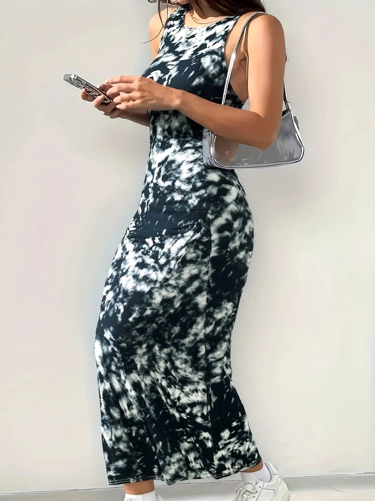 Sleeveless Tie Dye Bodycon Maxi Dress - enhanced image 11