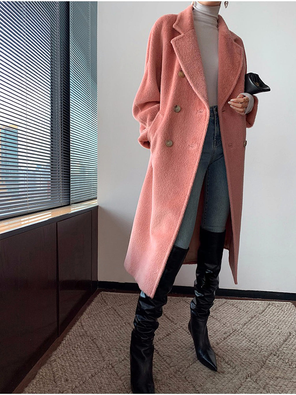 Solid Sail Sheep Camel Coat – Luxury & Warmth for Winter Elegance - enhanced image 11