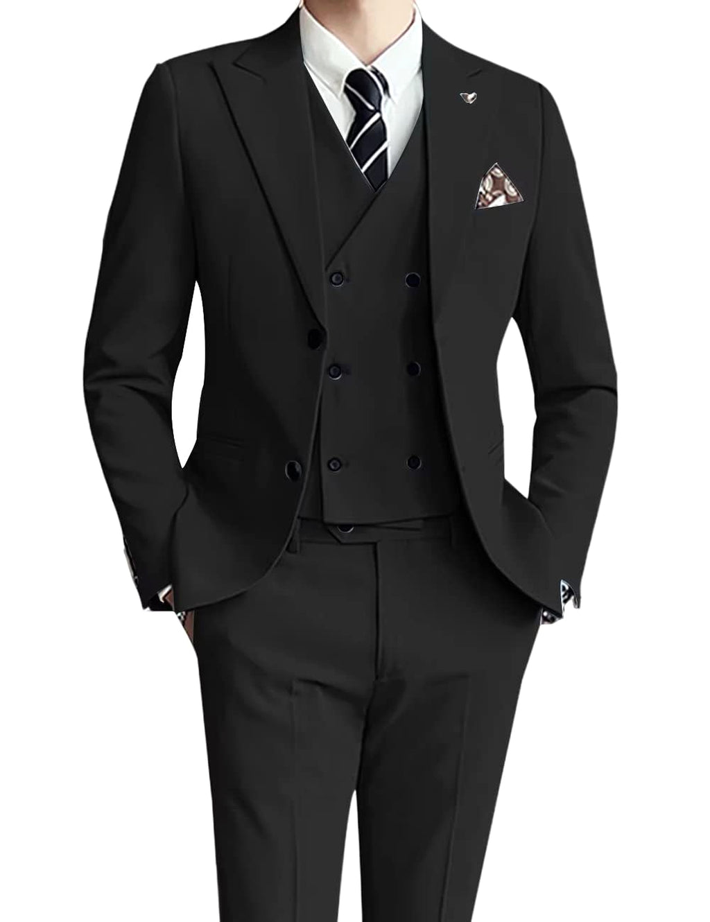 Ceremonté™ – Slim Fit Three-Piece Wedding Suit - enhanced image 11