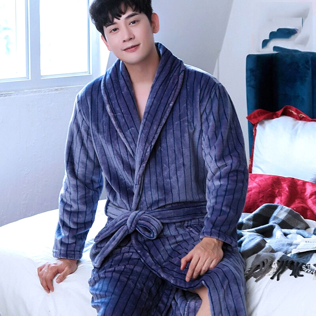 Winter Bathrobe Coral Fleece Couple Pajamas - enhanced image 11