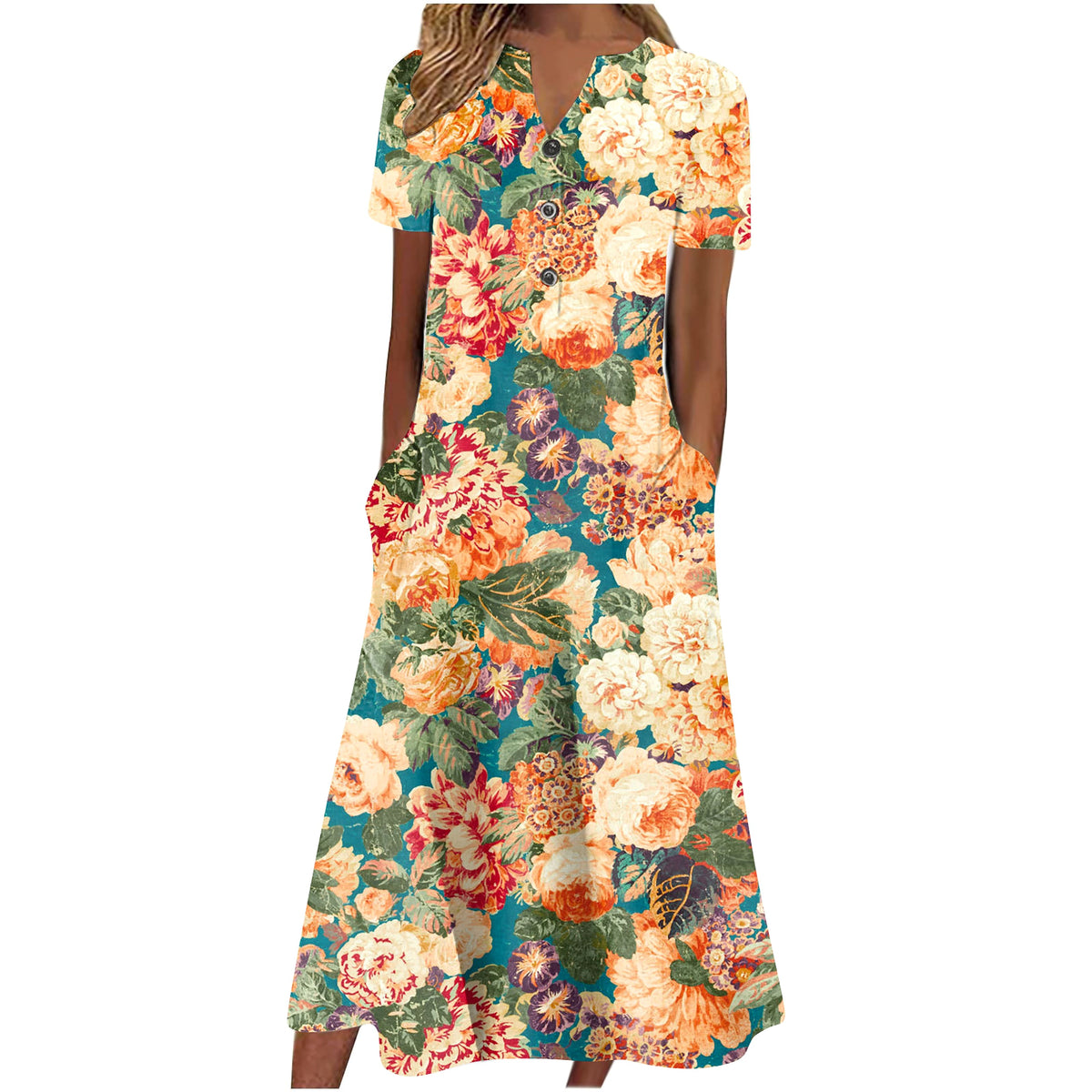 Women’s Summer Midi Dress – Casual, Light & Pocket-Ready - enhanced image 11