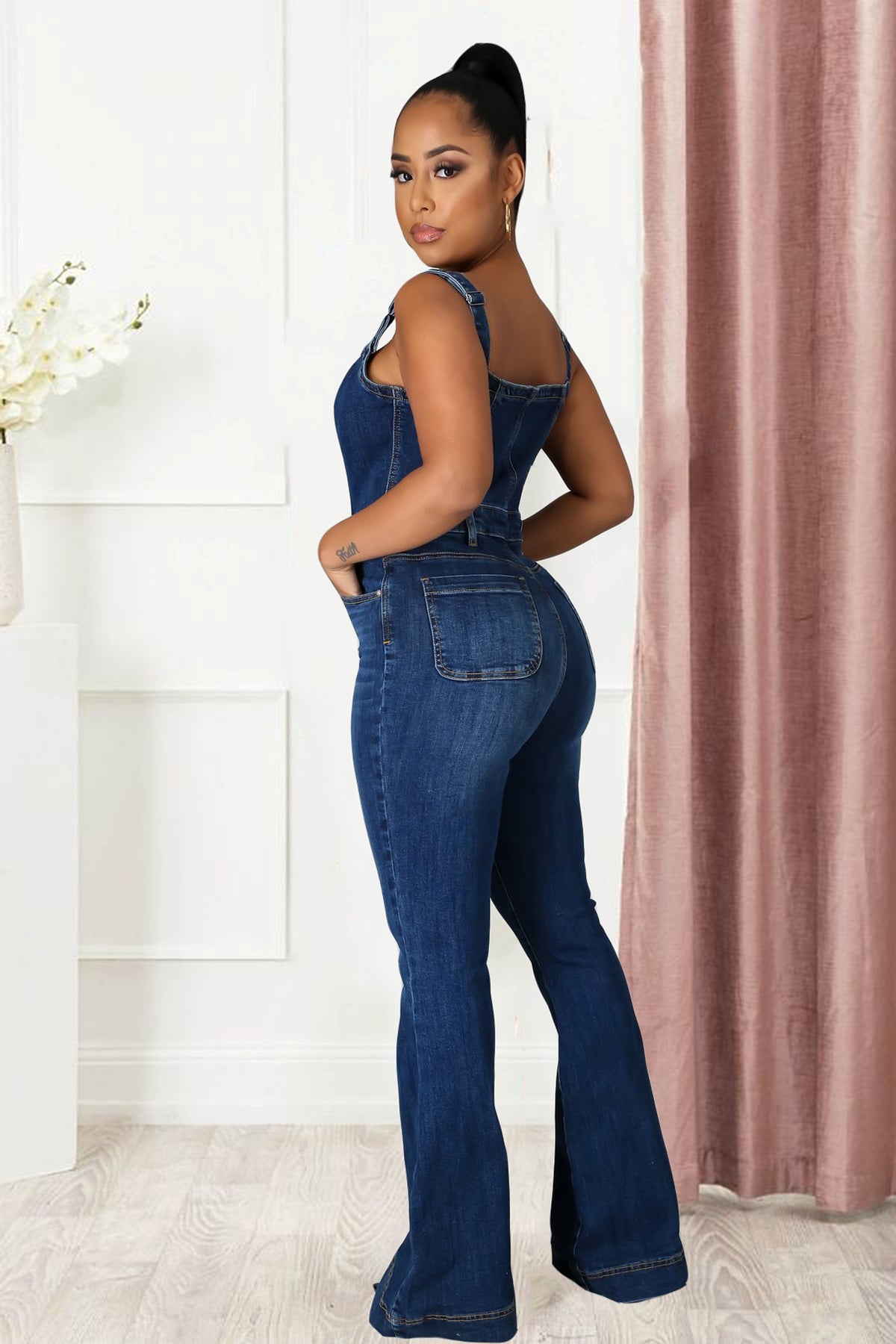 Women's Fashion Casual Denim Jumpsuit - enhanced image 11