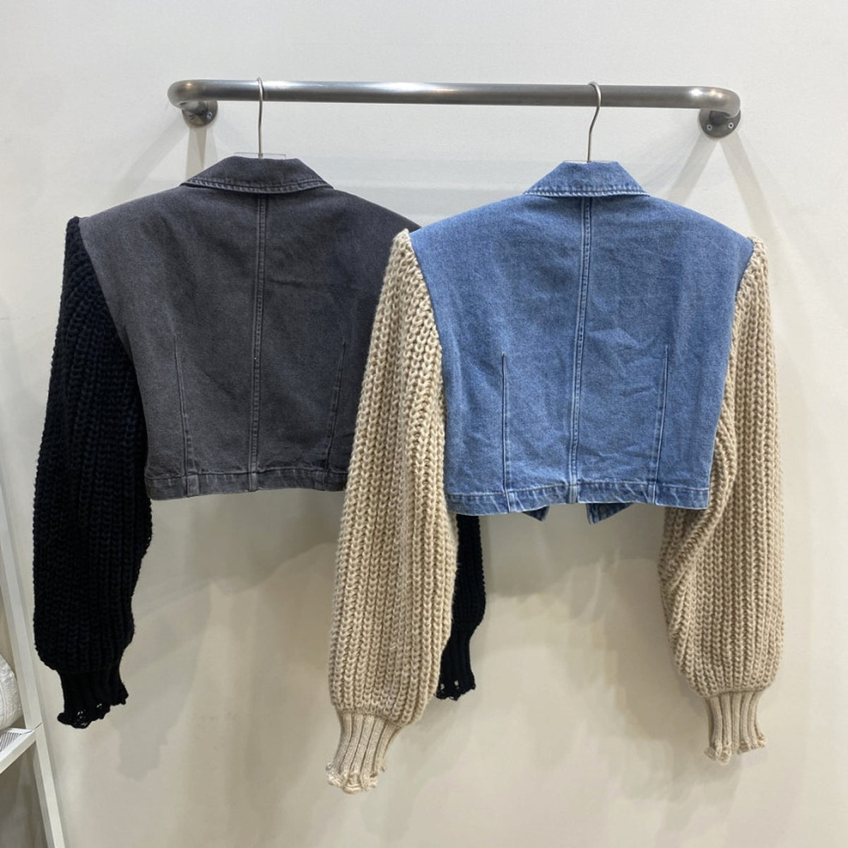 Women's Retro Minority Patchwork Knitting Denim Jacket - enhanced image 11