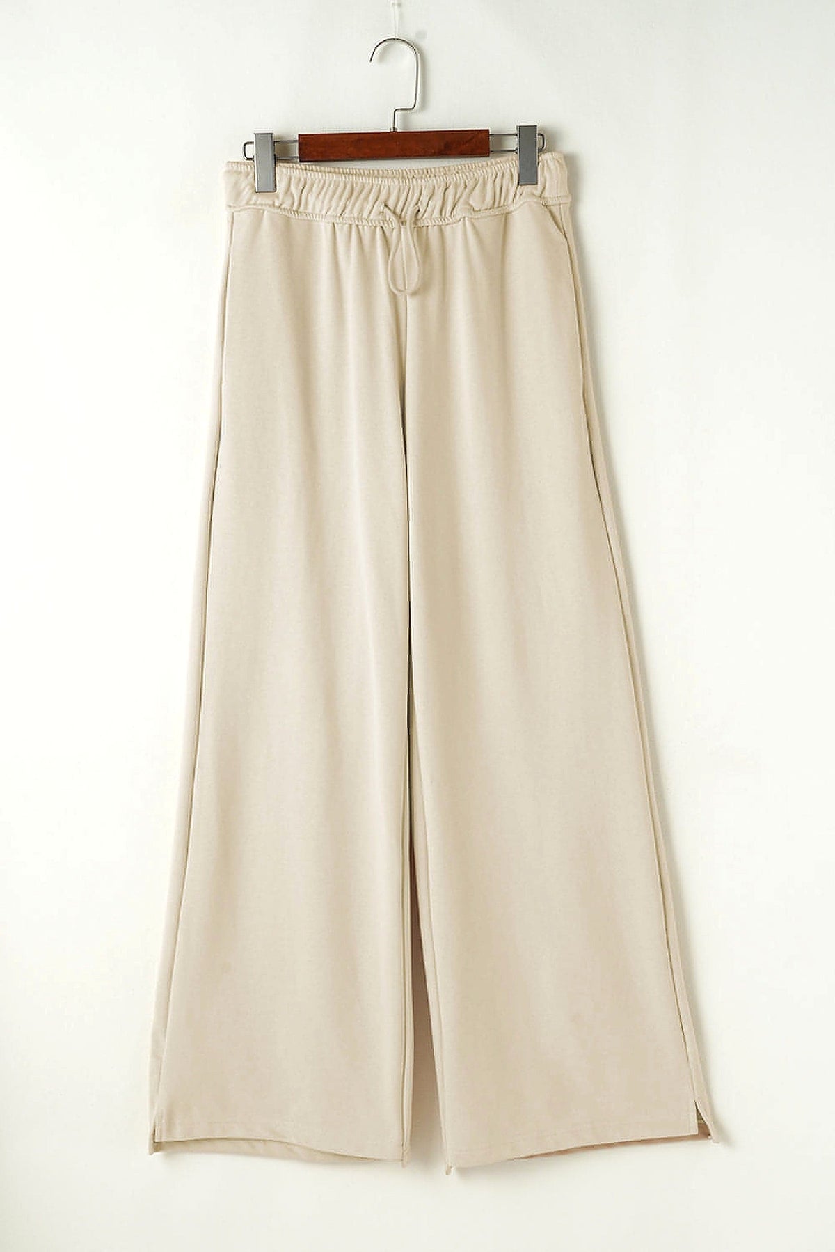 Apricot Loop Drawstring Casual Wide Leg Pants - enhanced image 12