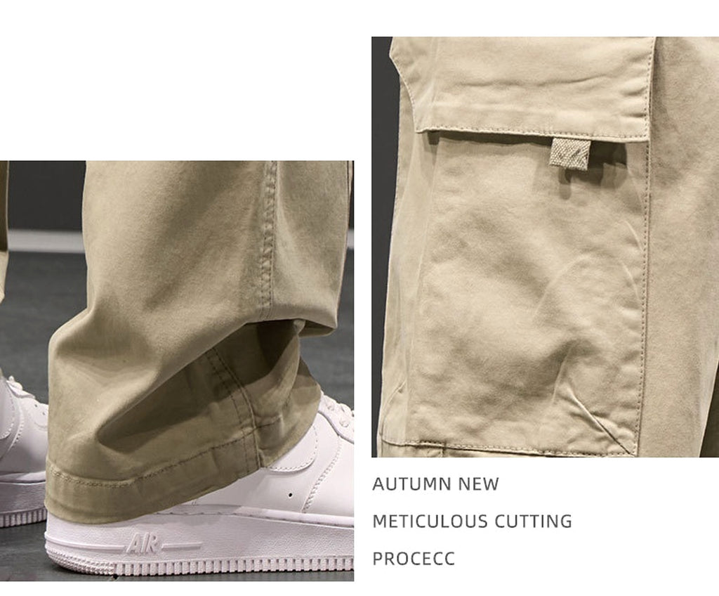 Autumn And Winter New Straight Loose Oversized Cargo Pants Jeans Men - enhanced image 12
