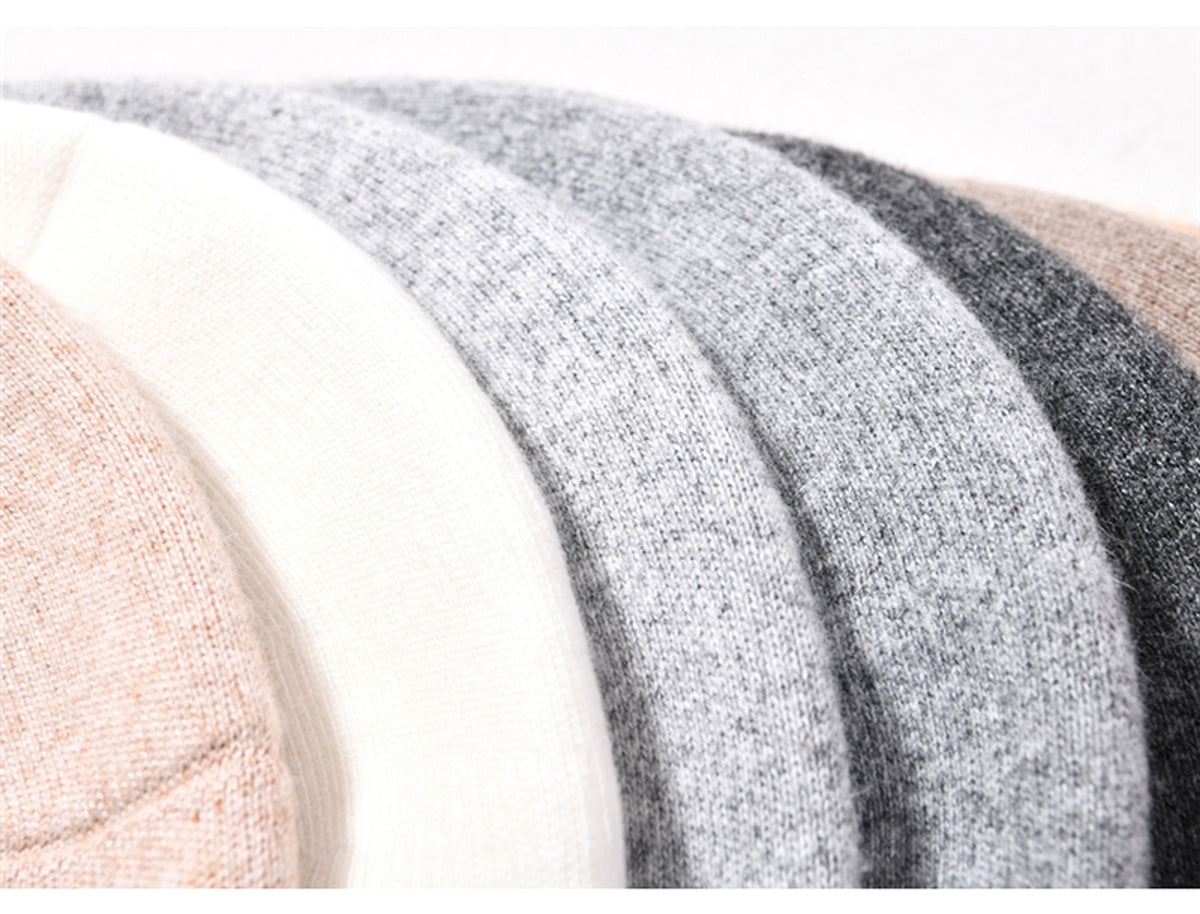 Autumn Winter Berets Hat Women Casual Knitted Wool Beret Wit - enhanced image 12