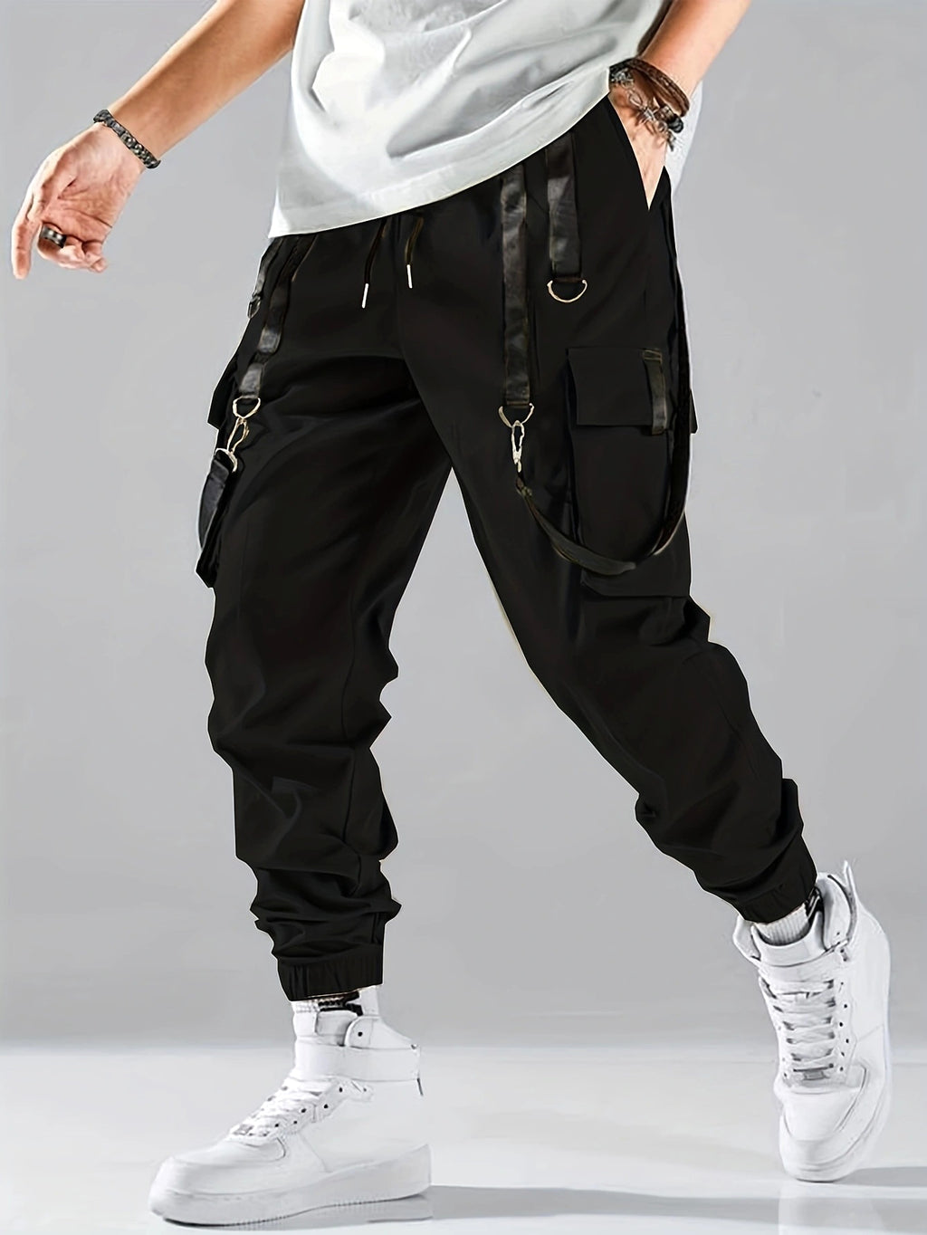 B.1 Ribbon Overalls Drawstring Sports Trousers Pants - enhanced image 12