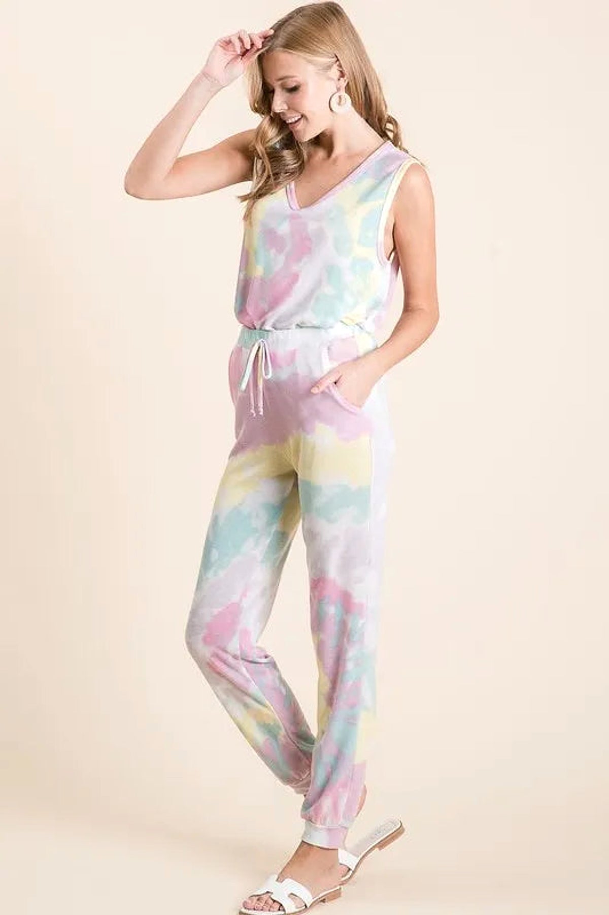 BiBi Tie Dye French Terry Casual Pants - enhanced image 12