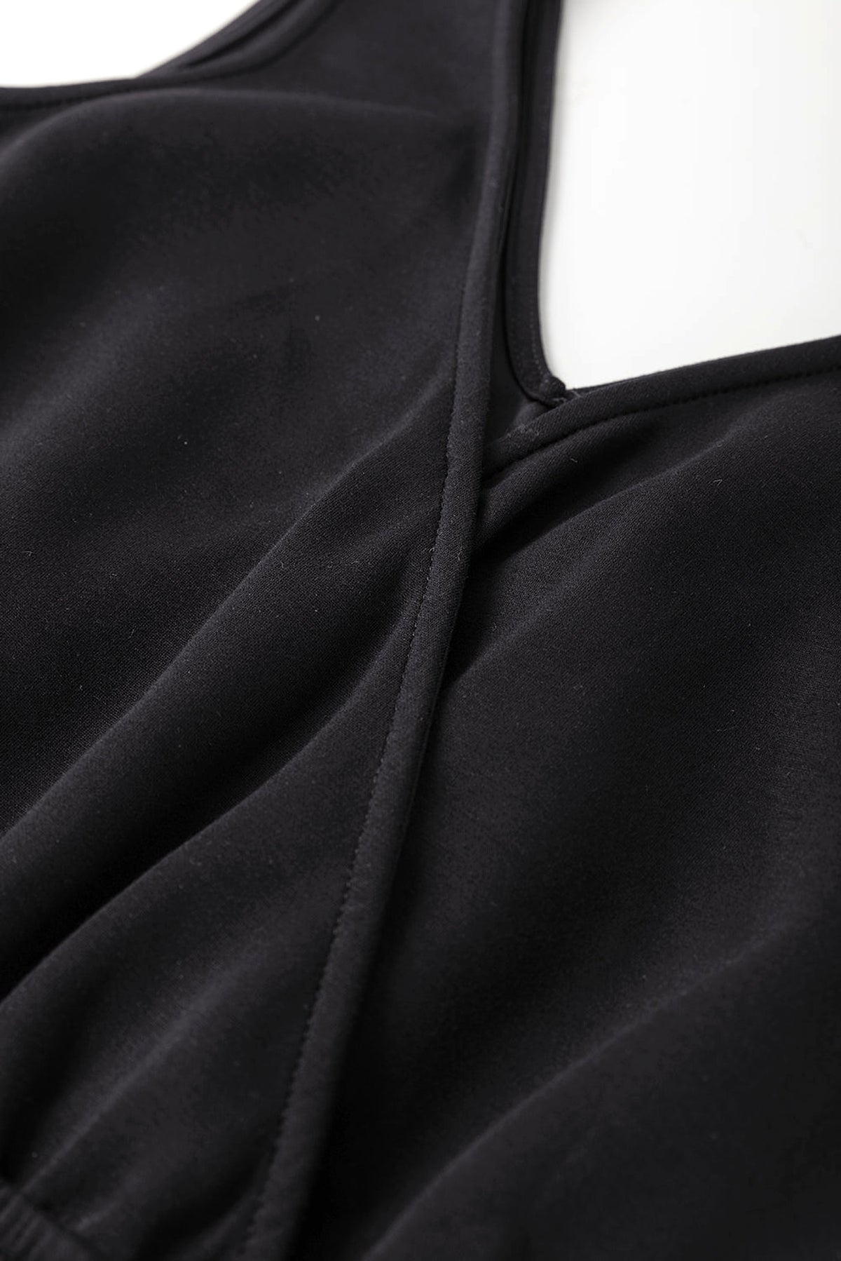 Black Wrap V Neck Sleeveless High Waist Jumpsuit - enhanced image 12