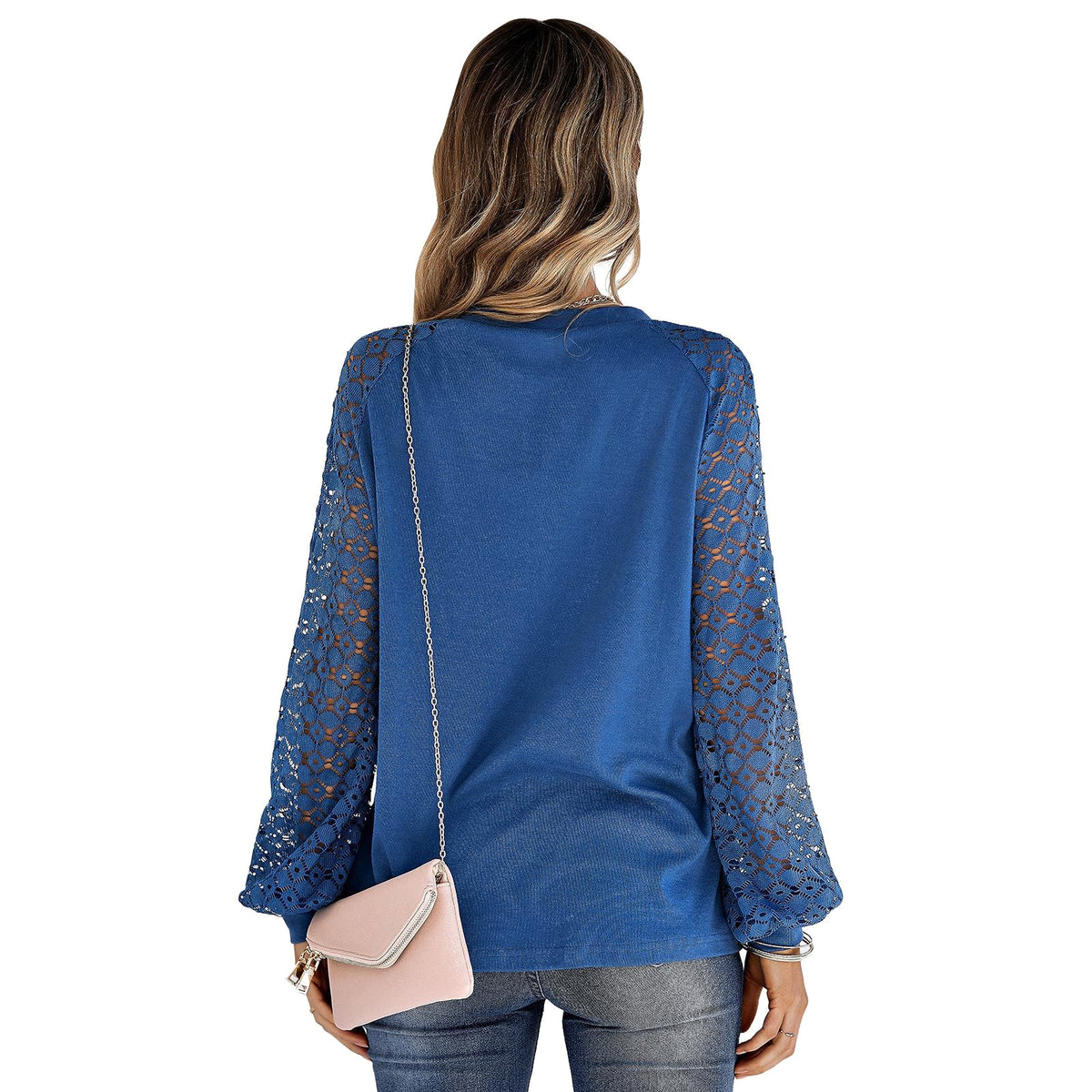 Casual Lace Button Top Women T-Shirt - enhanced image 12